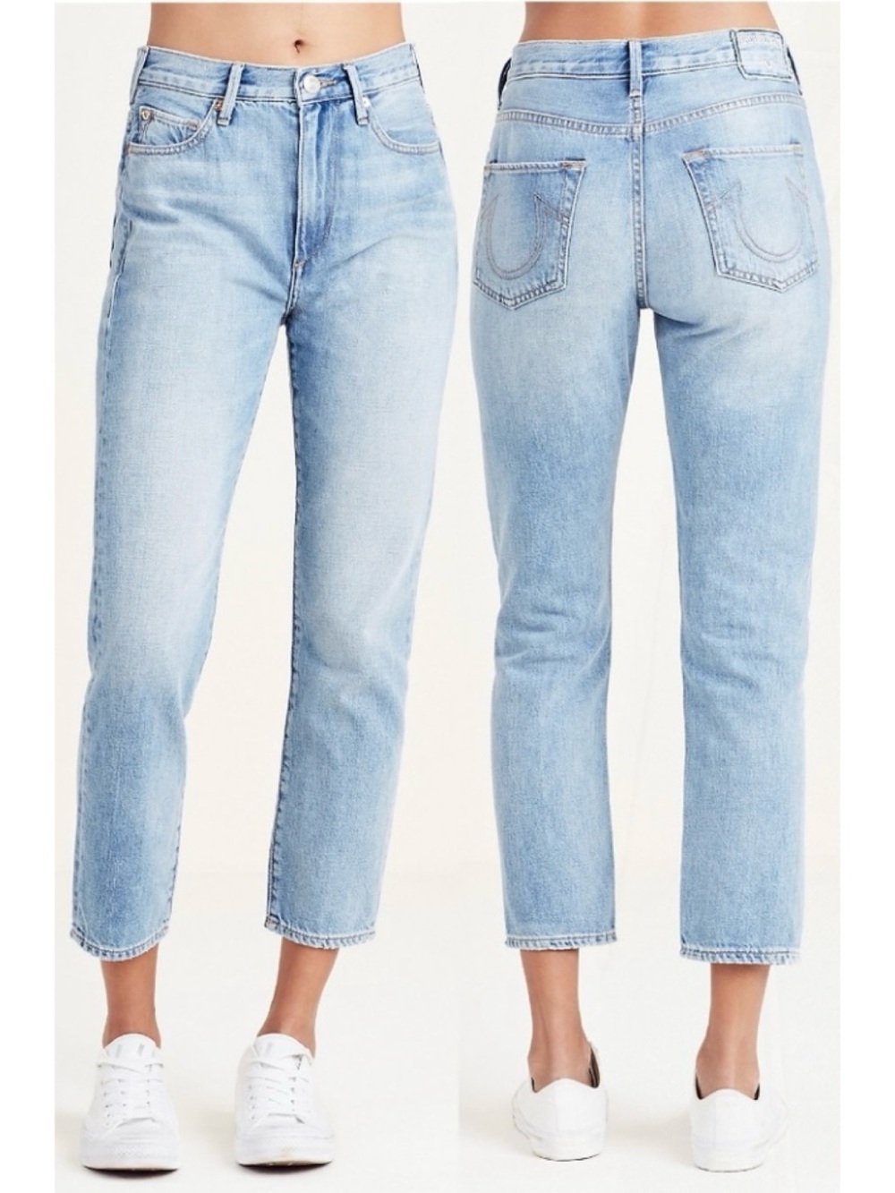True Religion Jeans Women’s 29 Blue Boyfriend Mid Rise LIKE NEW!